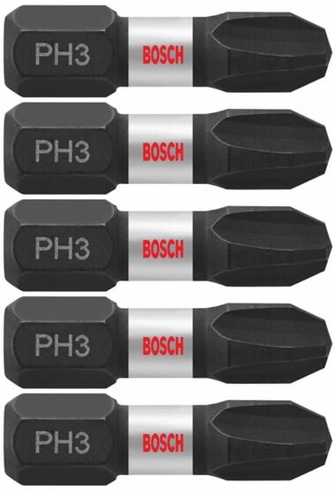 Bosch Impact Tough 1 Inch Phillips #3 Insert Bits 5 Piece