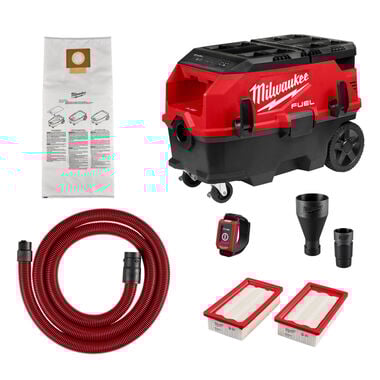 Milwaukee M18 FUEL 9 Gallon Dual Battery Dust Extractor w/ PACKOUT Compatibility and VACLINK