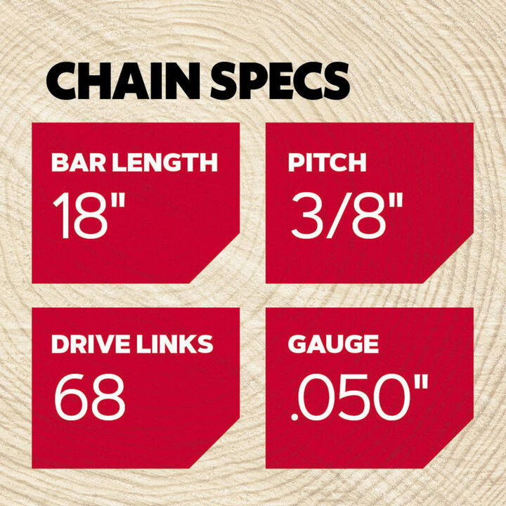 Oregon 72EXL 18 Inch x 3/8 Inch x 0.05 Inch 68 DL Replacement Saw Chain, large image number 3