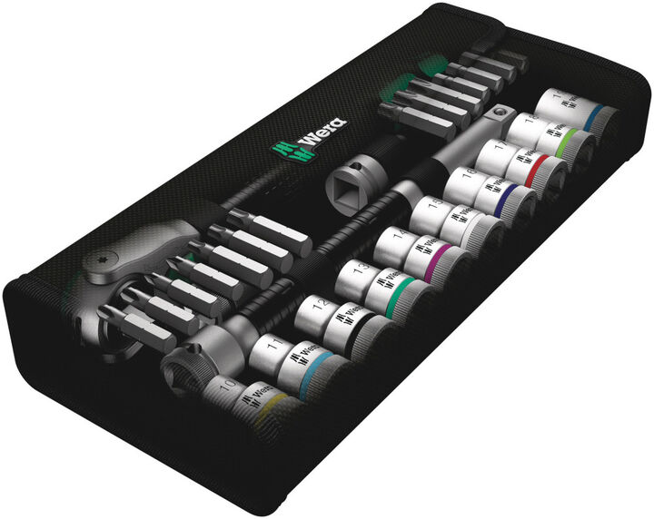 Wera Tools 8100 SC 6 1/2 in Drive Zyklop Speed Ratchet Set 28pc, large image number 1