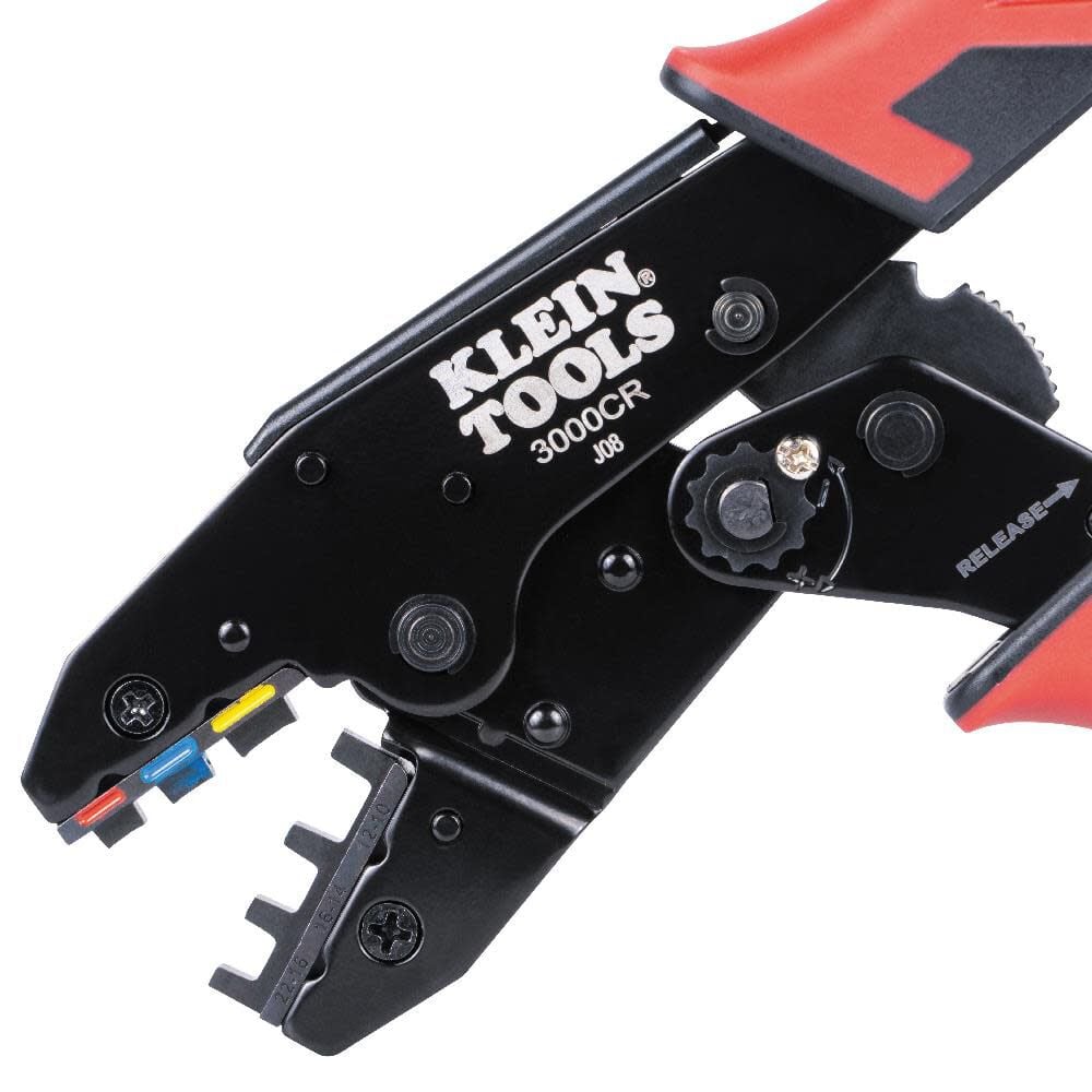 Klein Tools Ratcheting Heat Shrink Terminal Crimper, 10 to 22 AWG Wire, large image number 3