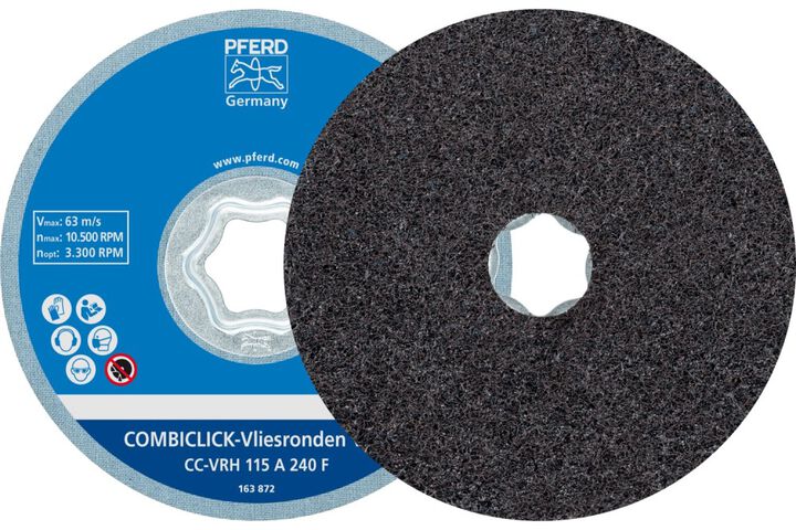 Pferd COMBICLICK Surface Conditioning Disc Hard,4-1/2 Inch, 240 Grit Fine, Aluminum Oxide, large image number 0