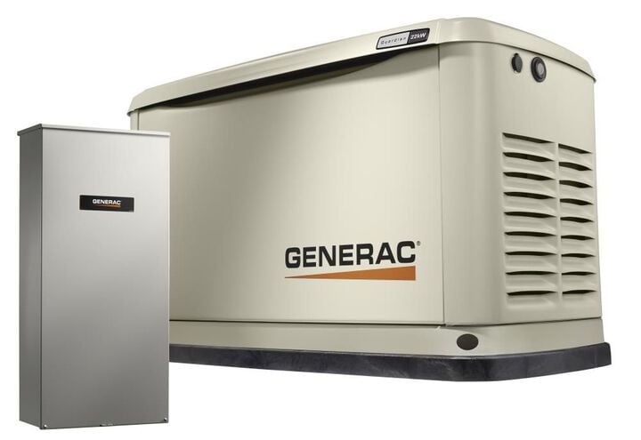 Generac Guardian Series 22,000 Watt (22kw) Dual Fuel 50-State Air-Cooled Home Standby Generator with 200-Amp Whole Home Transfer Switch, large image number 0