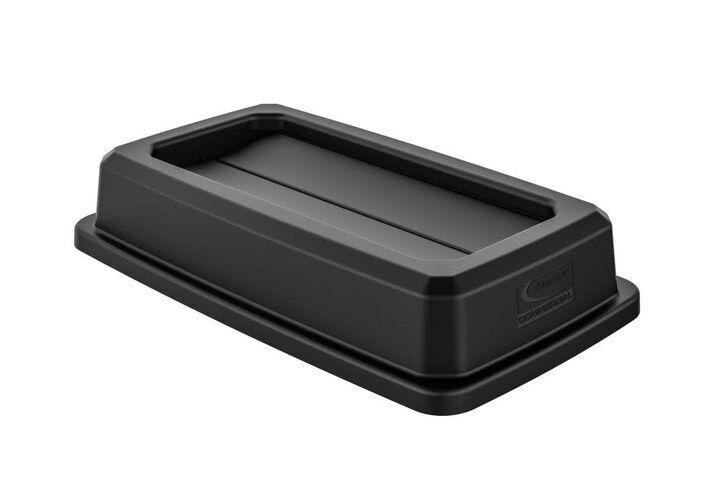 Suncast Double Flip Lid for Plastic Slim Trash Can Black