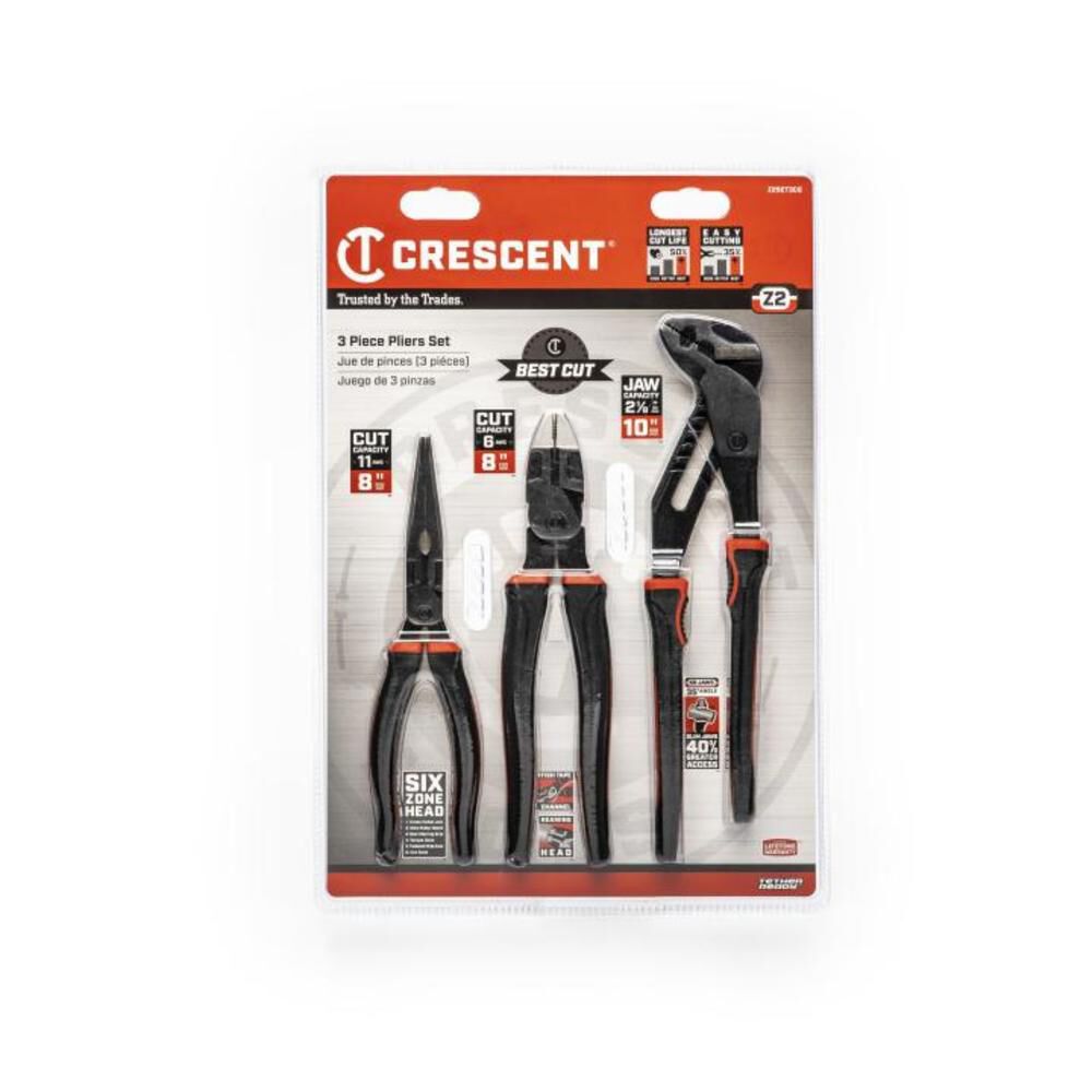 Crescent 3 Piece Z2 Mixed Dual Material Plier Set Z2SET3CG