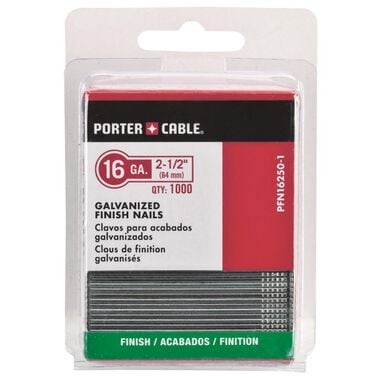 Porter Cable 2-1/2in 16 Gauge Finish Nails 1000 Pack