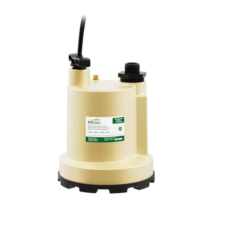 K2 Pumps 1/4 HP 115V Professional Grade Cast Aluminum Submersible Utility Pump, large image number 5