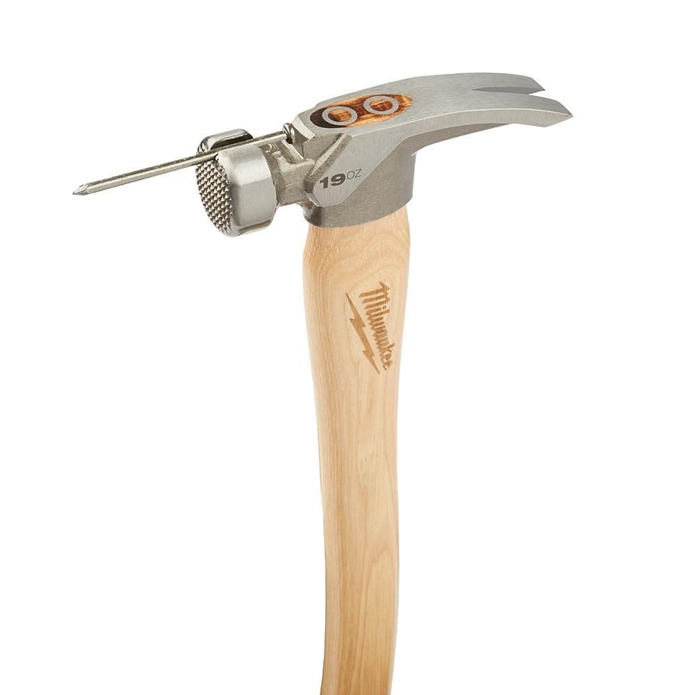 Milwaukee 19oz Milled Face Hickory Wood Framing Hammer, large image number 6