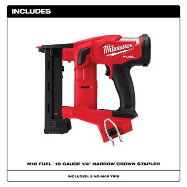 Milwaukee M18 FUEL 18 Gauge 1/4 in. Narrow Crown Stapler (Bare Tool), large image number 2