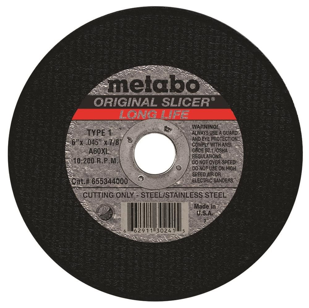 Metabo 6In x 0.045In x 7/8In A60XL Slicer Wheel, large image number 1