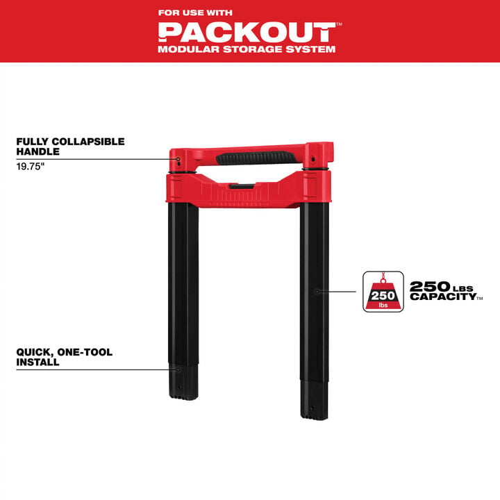 Milwaukee Low-Profile Handle for PACKOUT Rolling Tool Box, large image number 6