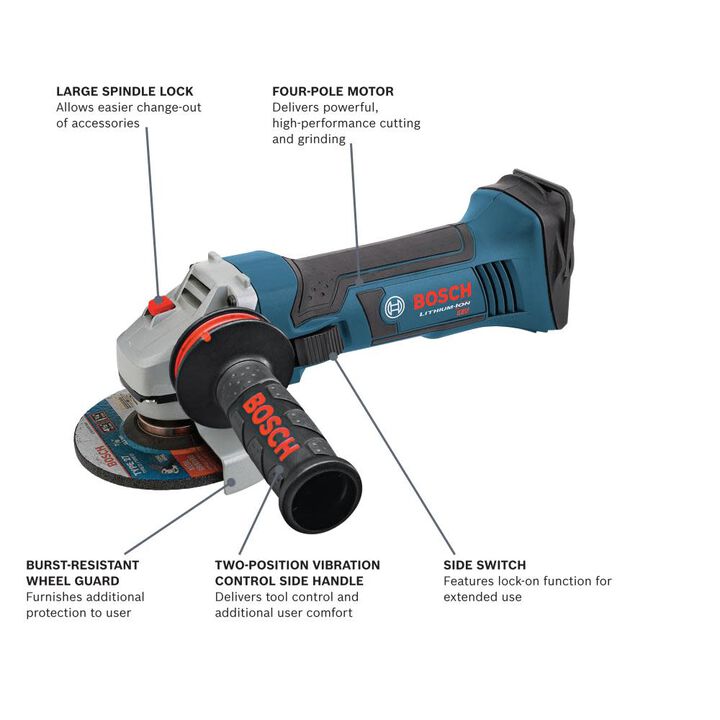 Bosch Promotional 18V 4-1/2 Inch Angle Grinder (Bare Tool), large image number 1