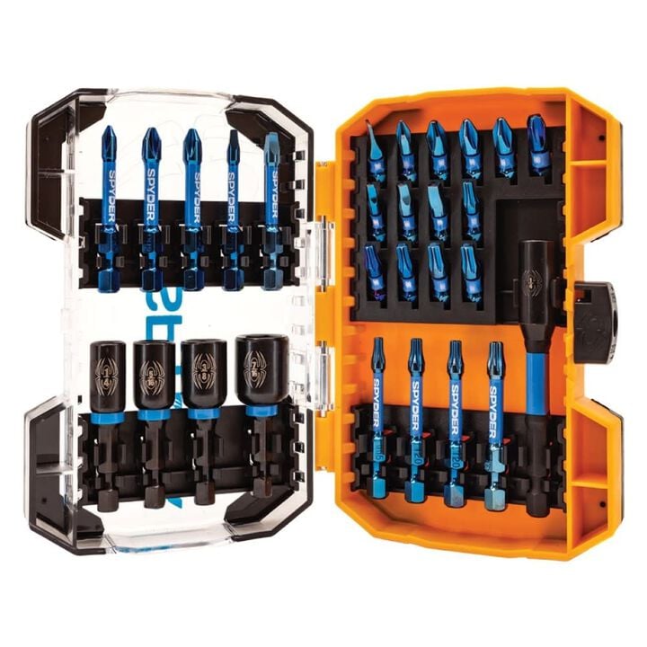 Spyder Nutdriver, Screwdriver, and Impact Driver Bit Set, 28 Pieces