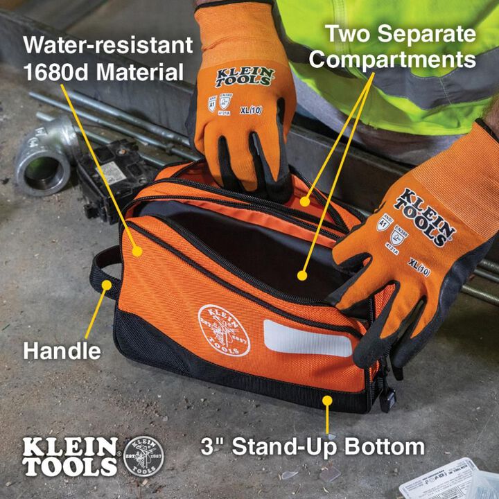 Klein Tools Promotional Double Zipper Bag, 10 x 6 x 3 Inch, large image number 5
