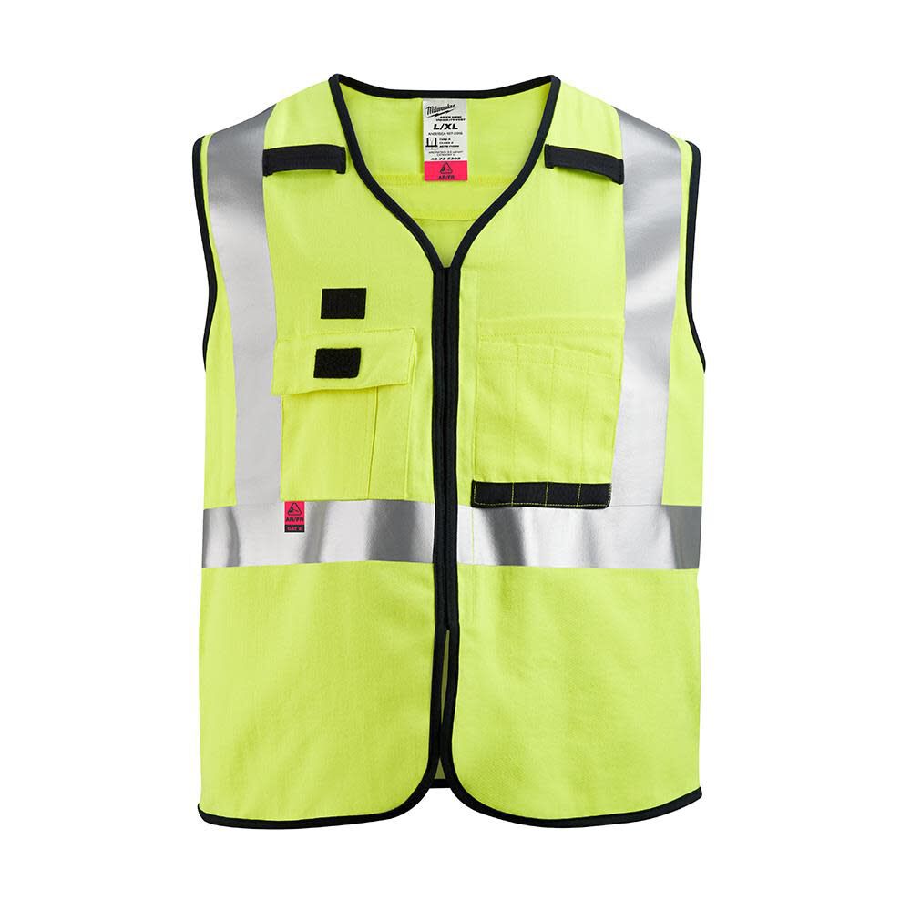Milwaukee High Vis Safety Vest Yellow Class 2 AR/FR Cat 1 4XL/5XL Size 4X/5X - 48-73-5304