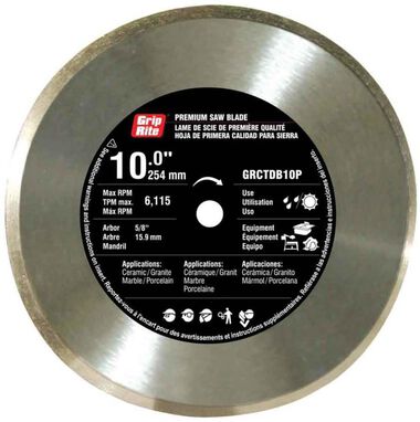 Grip Rite 10-in Wet or Dry Continuous Diamond Circular Saw Blade
