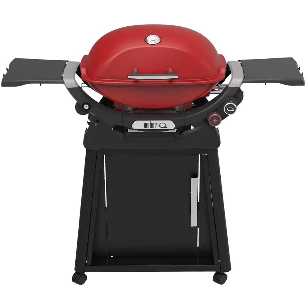 Weber Q2800N Gas Grill (Liquid Propane) with Stand Bundle, Flame Red – 1500391