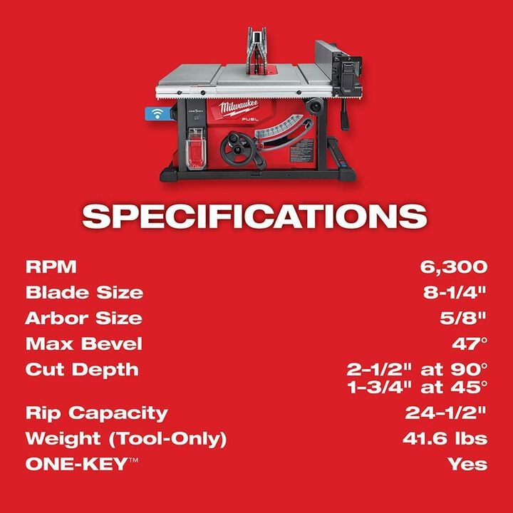 Milwaukee M18 FUEL 8-1/4 in. Table Saw with ONE-KEY (Bare Tool), large image number 7