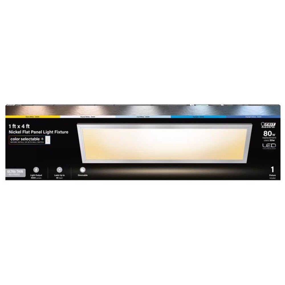 Feit Electric Nickel White Edgelit LED Flat Panel Light Fixture, large image number 2