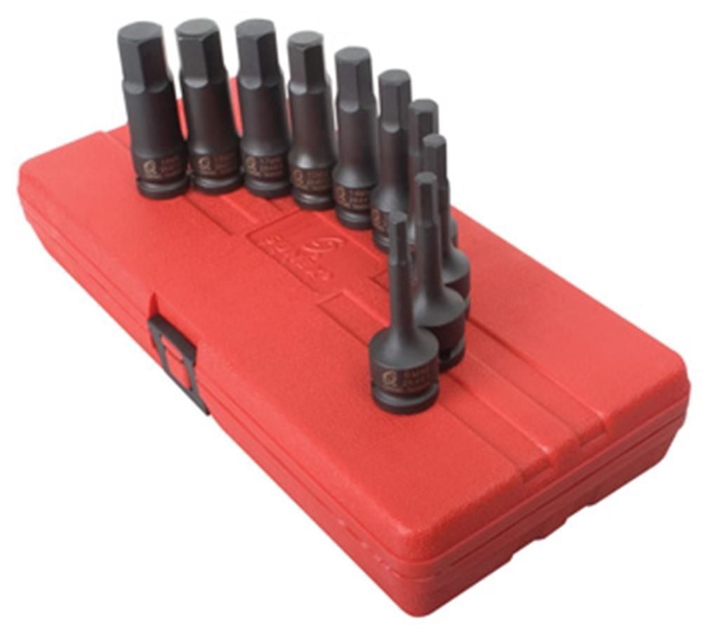 Sunex 1/2 In. Drive Metric Impact Hex Driver Set 10 pc. - 2639