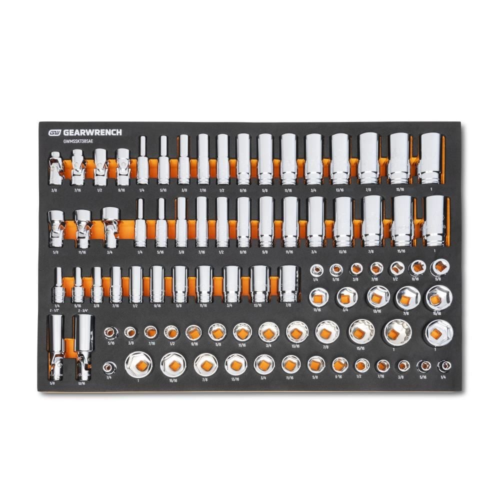 GEARWRENCH 3/8 in Drive Master SAE Socket Set in Foam Storage Tray 85pc, large image number 1