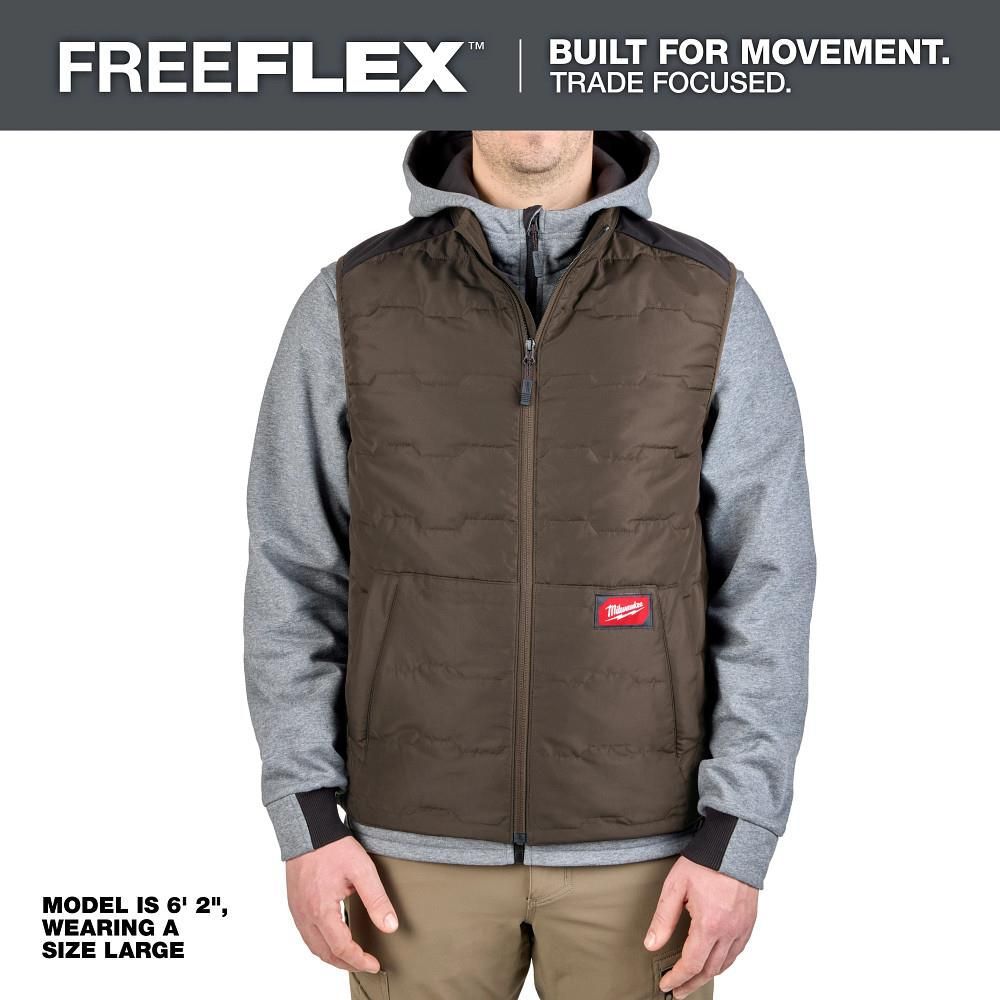 Milwaukee FREEFLEX Lightweight Insulated Vest Brown Size 2XL - M350N-2X
