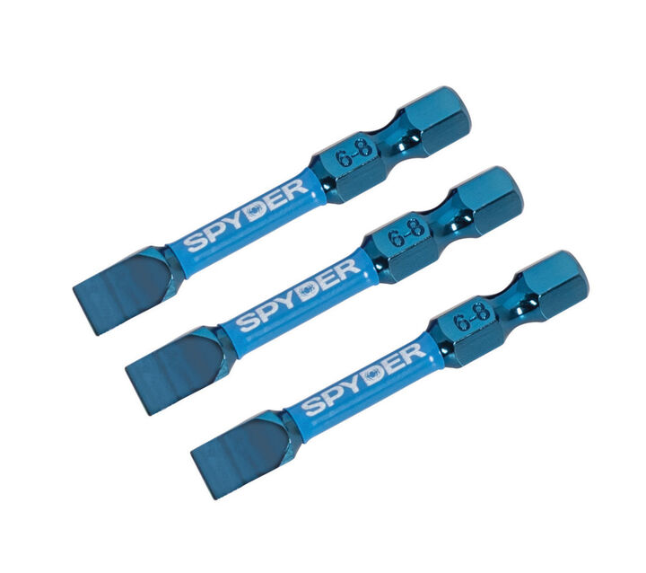 Spyder 2 Inch Long SL6-8 Slotted Flat-tip Impact Driver Driver Bit, 3 Pieces, large image number 5
