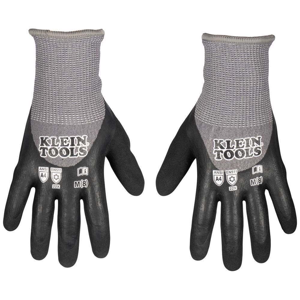 Klein Tools Winter Knit Dipped Gloves, Cut Level A4, Touchscreen, Small, large image number 11
