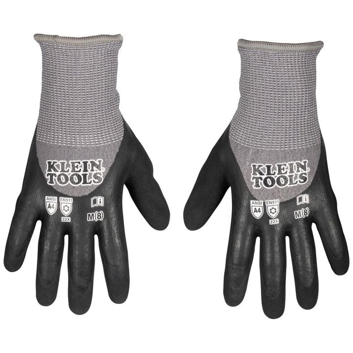 Klein Tools Winter Knit Dipped Gloves, Cut Level A4, Touchscreen, Small, large image number 10