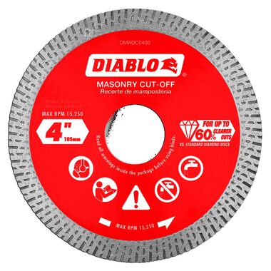 Diablo Tools 4in Diamond Continuous Rim Cut-Off Discsfor Masonry