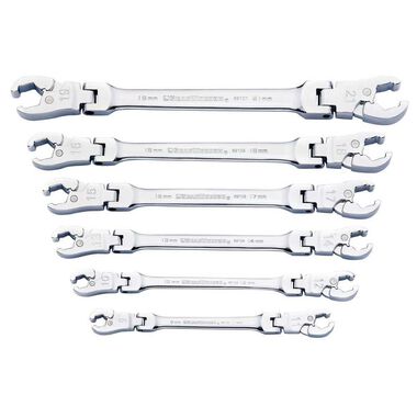 GEARWRENCH Ratcheting Flex Flare Nut Wrench Set 6 Pc. Metric