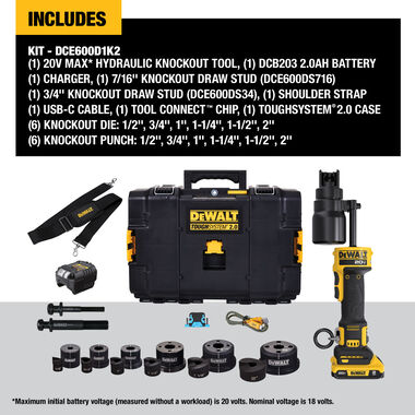 DEWALT 20V MAX 1/2in to 2in Knock Out Tool, large image number 2