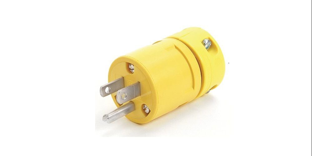Waldom Electronics 125V 15A 2P 3 Wire NEMA 5-15 Yellow Straight Blade Male Plug, large image number 3