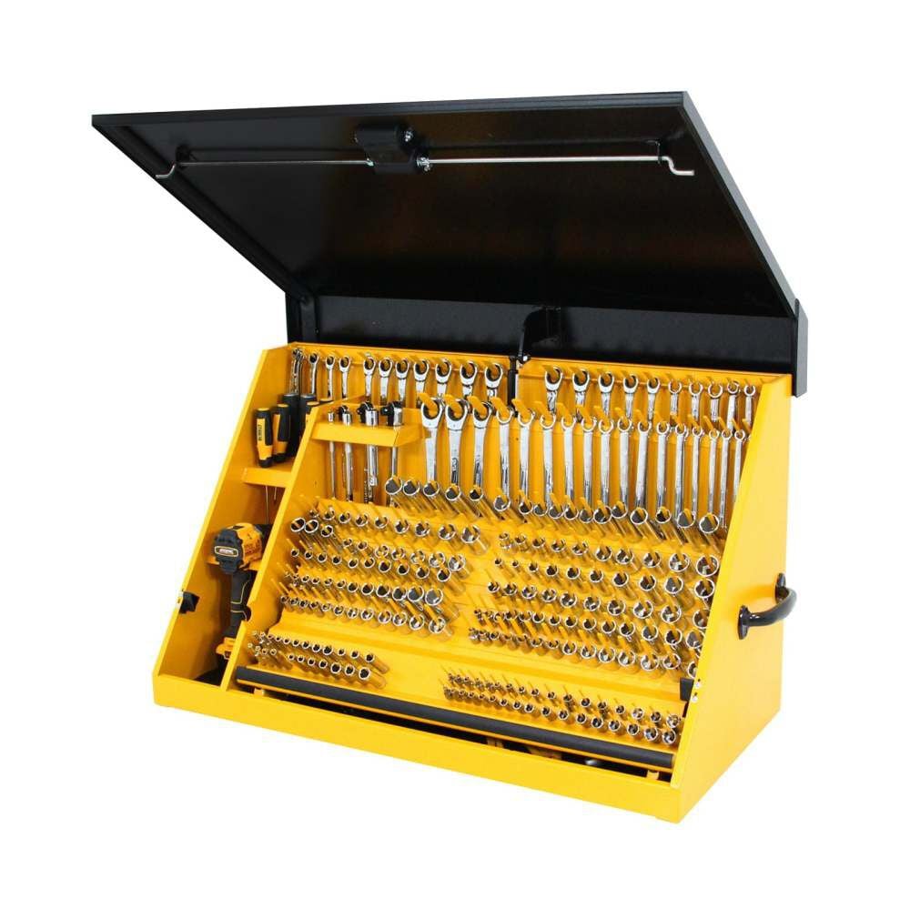 DEWALT 30 Inch x 15 Inch Black Lid and Yellow Body Triangle Toolbox – TOOLBOX ONLY – DXTB30BY