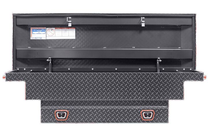 Weather Guard Saddle Truck Tool Box Aluminum Low Profile Gunmetal Gray, large image number 1