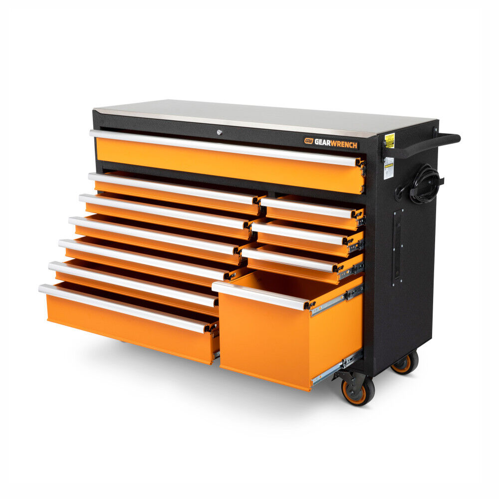 GEARWRENCH 52 in 11 Drawer GSX Series Rolling Tool Cabinet with Stainless Steel Worktop, large image number 4