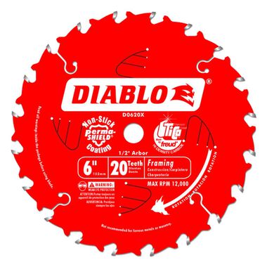 Diablo Tools 6 In. x 20 Tooth Saw Boss Framing Blade, large image number 0