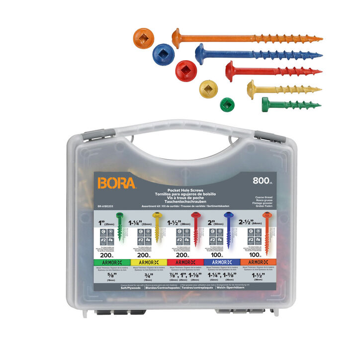 Bora Portamate Coarse Pocket Hole Screw Kit 800 Pieces