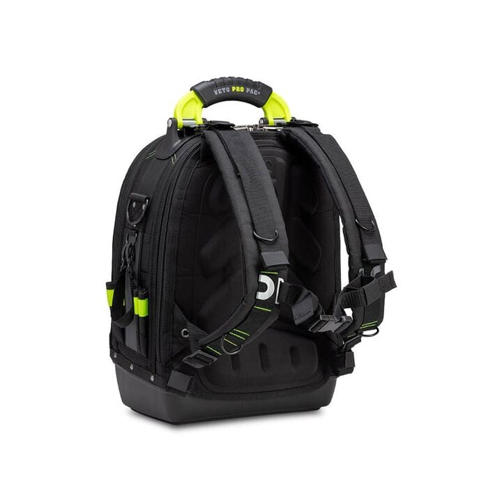 Veto Pro Pac 50 Lbs Large Zippered Tool Backpack, Black/Hi-Viz Yellow, large image number 1