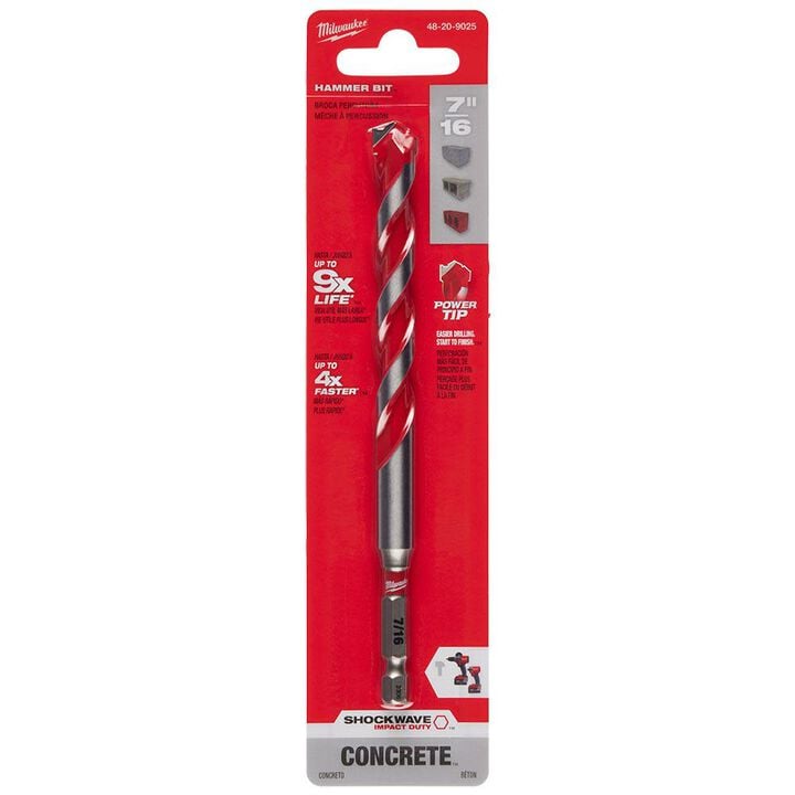 Milwaukee SHOCKWAVE Carbide Hammer Drill Bit 7/16inchx4inchx6inch, large image number 9