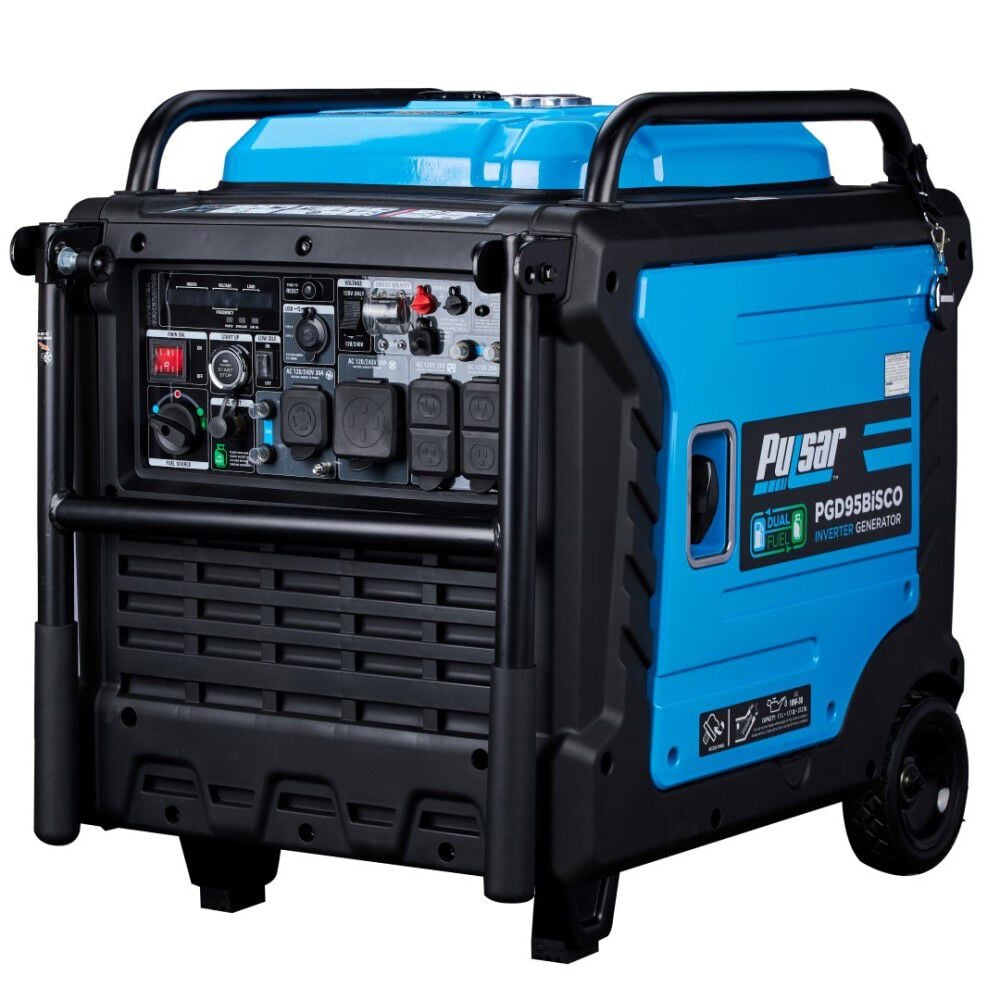 Pulsar Products 9, 500 Watt Dual Fuel 50-State Portable Inverter Generator – PGD95BISCO