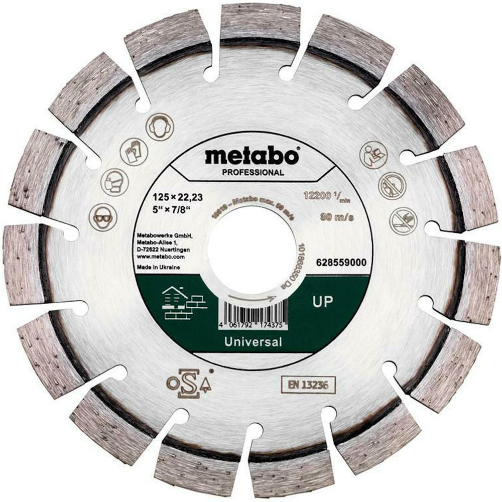 Metabo 5 Inch Professional Segmented Rim Diamond Cutting Disc for Masonry (15 Segments), large image number 1
