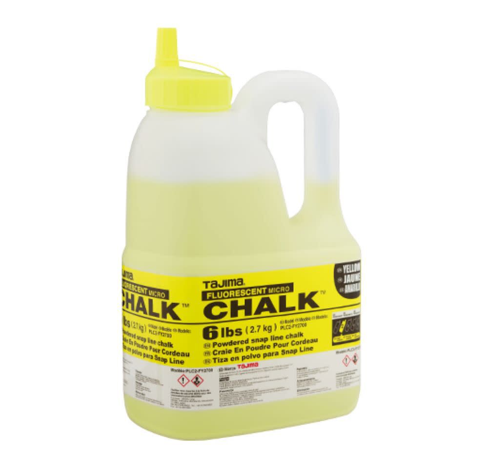 Tajima Micro Chalk Powdered Snap Line Chalk Fluorescent Yellow 6 lbs, large image number 2