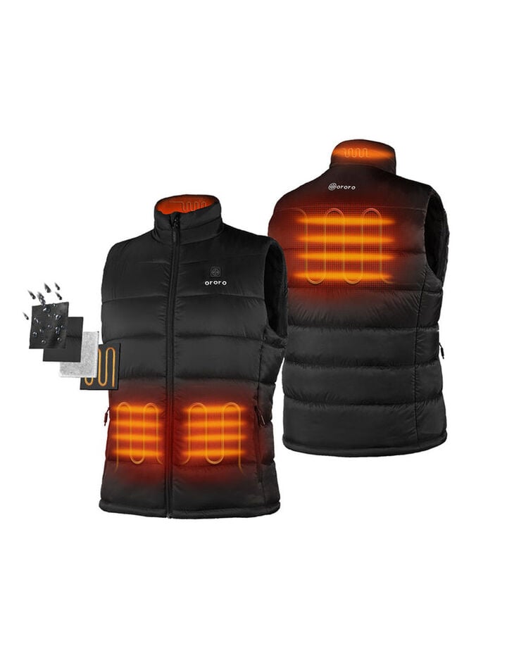 ORORO Mens Classic Heated Vest Kit Black