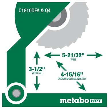 Metabo HPT 18V MultiVolt Cordless 10 Inch Single Bevel Miter Saw (Bare Tool), large image number 4
