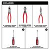 Milwaukee Dipped Grip Cutting Pliers & Cushion Grip Screwdrivers Set (USA), 5 Pieces, small image number 3