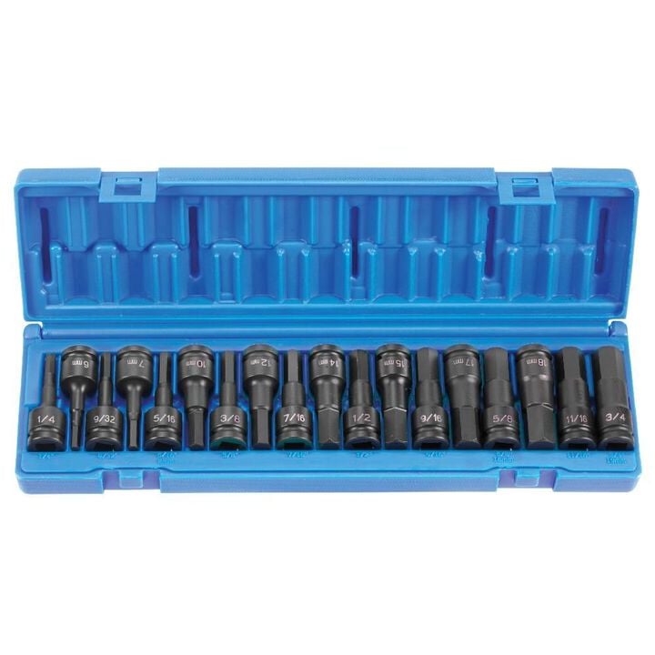 Grey Pneumatic 1/2 In. Drive 18 pc. Combo Hex Set