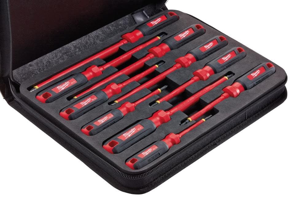 Milwaukee 10 Pc 1000v Insulated Screwdriver Set With Eva Foam Case 48 22 2210 - Image 11