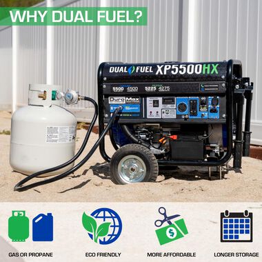 Duromax Generator Dual Fuel Gas Propane Portable with CO Alert 5500 Watt, large image number 4