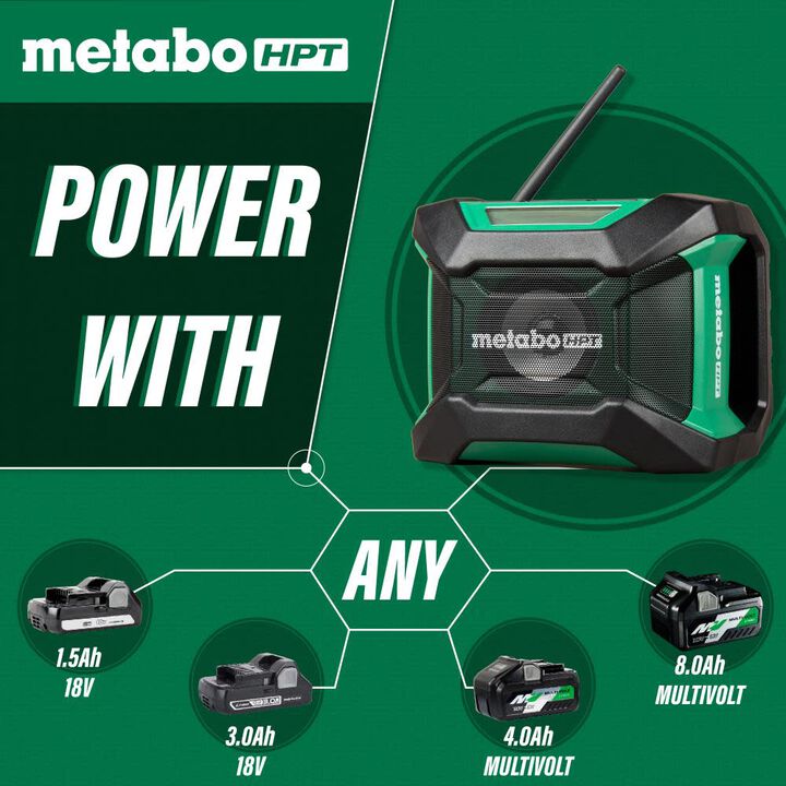 Metabo HPT Promotional Metabo HPT 18V MultiVolt Radio Cordless Bluetooth Bare Tool, large image number 5